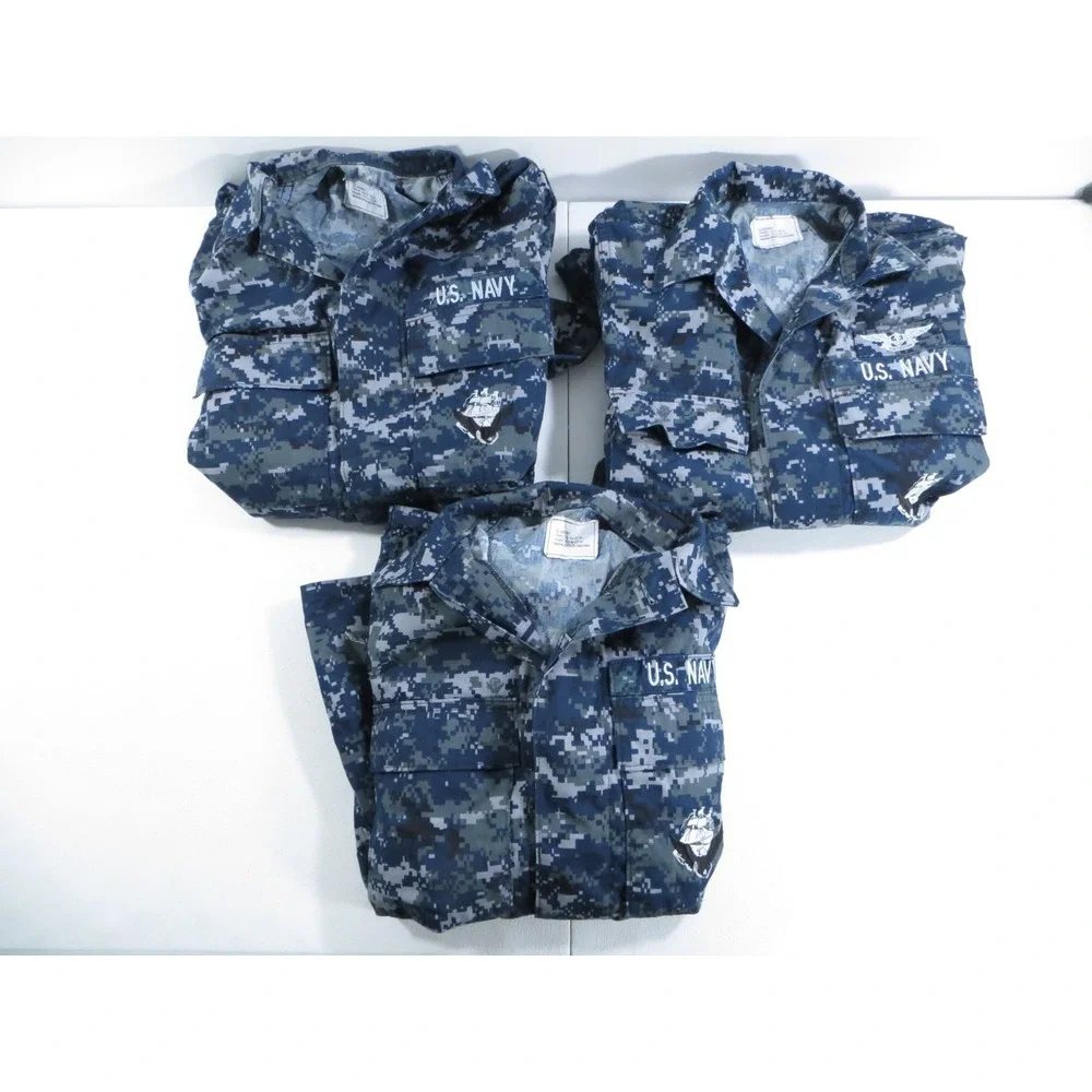 US‎ Navy Working Blouse NWU Uniform Top Size 32 Short Blue Digital Camo Lot of 3